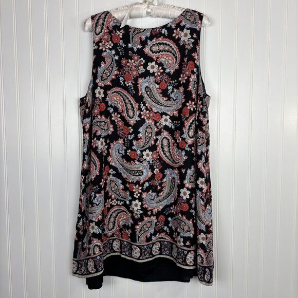 J. Jill Dresses & Skirts - J Jill Womens Black Floral Paisley Dress Size L Shift Lined Lightweight Summer